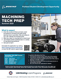 Flyer Machining Tech Prep for High School Juniors